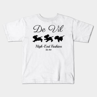 De Vil High-End Fashion (Black) Kids T-Shirt